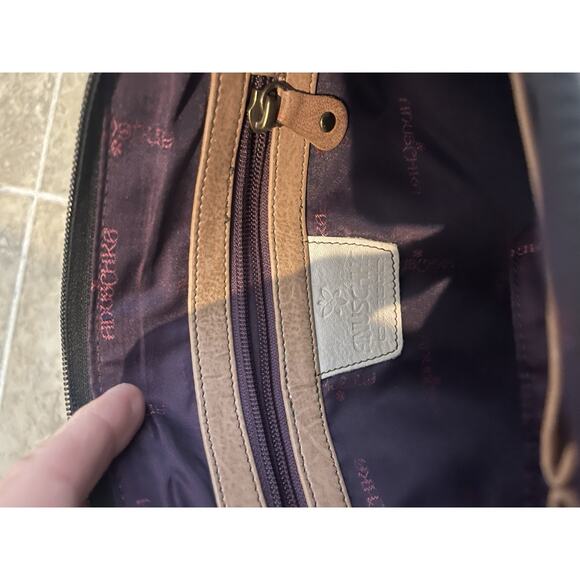 Anuschka handbag Pink Crossbody Purse Genuine Leather Max Aura - Picture 6 of 8